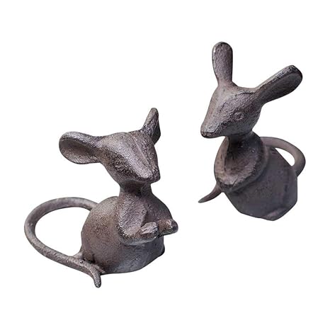 Cast Iron Mice Rustic Figurines 3 Inch Tall Props Centerpiece