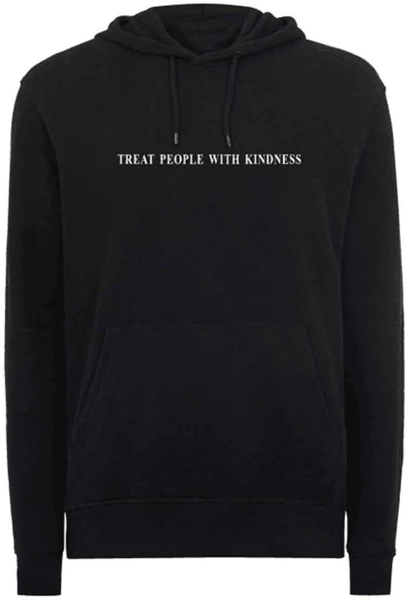 Jahurto Treat People with Kindness Letter Print Long Sleeve Hooded Sweatshirt