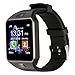 Padgene Bluetooth Smartwatch,Touchscreen Wrist Smart Phone Watch Sports Fitness Tracker with SIM SD Card Slot Camera Pedometer (Black (Black Band))