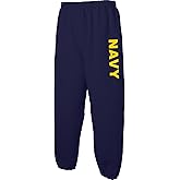 Navy Sweatpants - Classic Military Theme Elastic Bottom Sweatpants in Navy