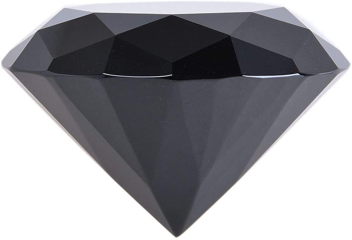 LONGWIN 100mm(3.9") W Crystal Diamond Paperweight Ornament Home Venue Decorations Solid Color Black