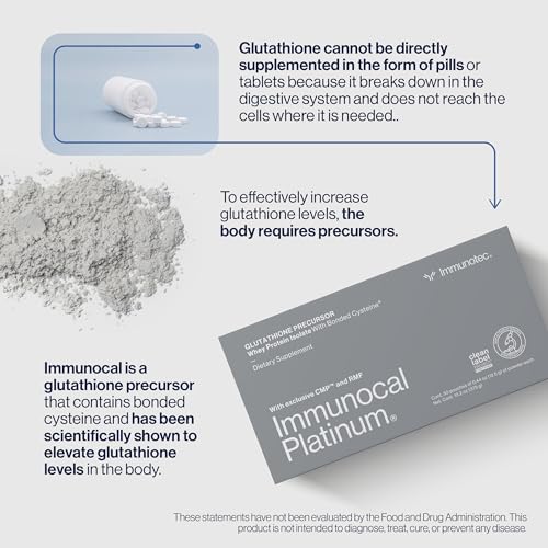 Immunocal Supplement Pack of 2 – 1 Regular and 1 Platinum – Whey Protein Isolate and Glutathione Precursor – 30 Servings