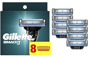 Gillette Mach3 Razor Refills for Men, 8 Razor Blade Refills
