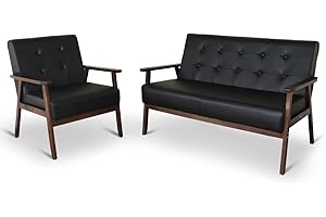 JIASTING Mid-Century Retro Modern Living Room Sofa Set with Loveseat and Seating Sofa Chair, Couch and Lounge Chairs