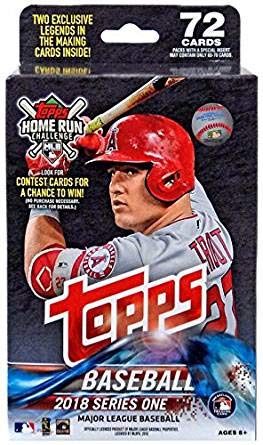 2018 Topps Baseball Factory Sealed Series One Hanger Box with 72 Cards per box including 2 RETAIL EXCLUSIVE Legends in the Making Cards and Possible Autos, Game Used Relic cards and more