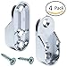 Oval Closet Rod End Supports | Screw on Type | 15mm x 30mm | Polished Chrome | 4 Pack