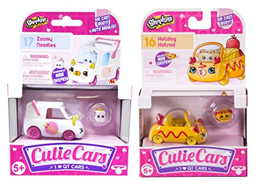 Shopkins Cutie Cars Series 2 Bundle - Zoomy Noodles 17 & Hotdog Hotrod 16