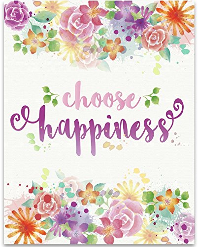 Choose Happiness – 11×14 Unframed Typography Art Print – Great Inspirational Gift