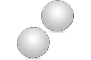 2PCS Large Stick-on Convex Blind Spot Mirror - Round High-definition Glass Frameless Rearview Mirror, Strong Adhesive & Water
