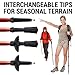 Crown Sporting Goods Shock-Resistant Adjustable Trekking Pole and Hiking Staff (Set of 2), Red, 43-Inch