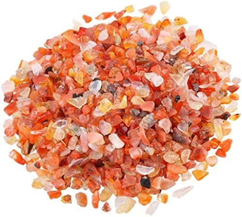 eGlomart 1 lb/Bag Carnelian Tumbled Chips, Small Stone Crushed Pieces Irregular Shaped Stones Healing Reiki Crystal-[About 460 gram]