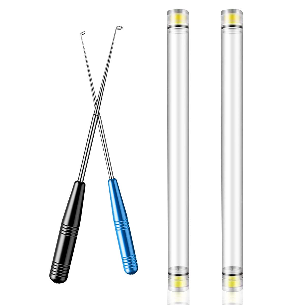 2PCS Fish Hook Remover Tool, Quick Removal Device Kit, Security Extractor Dehooker Tools for Saltwater Freshwater Fishing Accessories With Storage Tube