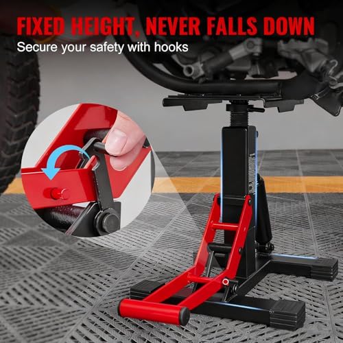 Dsocool Bike Lift Stand, Adjustable Motorcycle Lift Jack Table, 200KG Capacity, Hydraulic Lift Operation, Dirt Bike Accessories for Dirt Pit Bike Repair, Maintenance