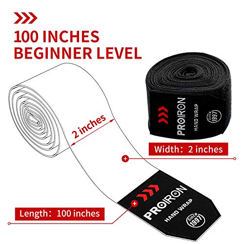 PROIRON Boxing Hand Wraps for Men & Women&Kids 180 & 106 inch Handwraps for MMA, Muay Thai, Kickboxing & Martial Arts Training Semi-Elastic Hand Wraps(Pair)