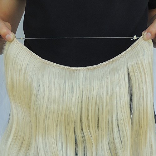 Secret Halo Hair Extensions Flip in Curly Wavy Hair Extension Synthetic Women Hairpieces 20" (Blonde #613) - Thumbnail 4