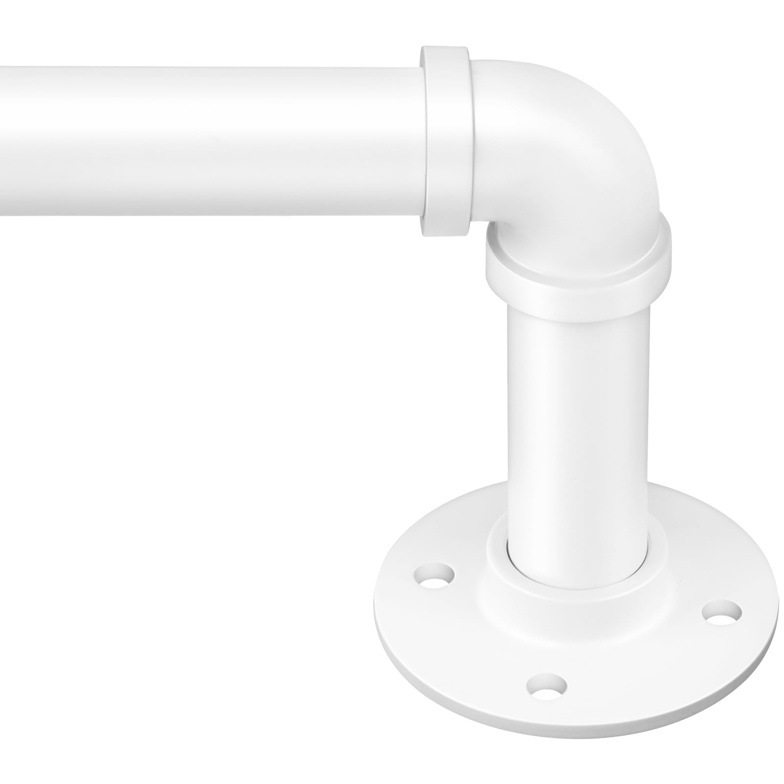 Photo 1 of Zeerobee Curtain Rods for Windows 66 to 120, 1 Inch Industrial Wrap Around Curtain Rod, Indoor/Outdoor Room Divider Adjustable Drapery Pole, 66"-120", White