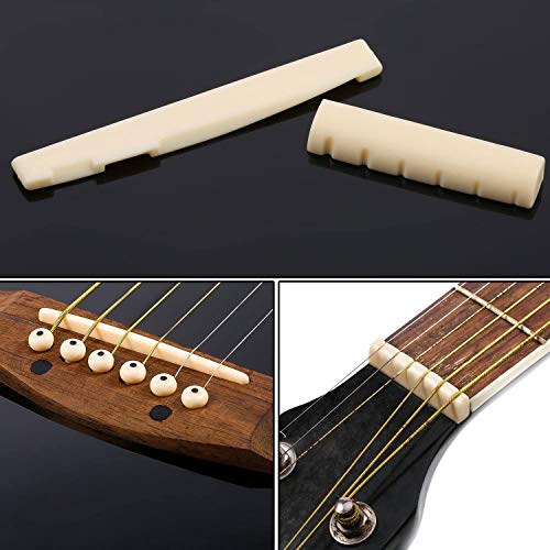Guitar Acoustic Bridge Nut Bone Saddle Files Strings Nuts, Made Of Real