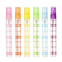 YUFENG 6pcs Mix-Color Grid Empty Refillable 10ML Travel Size Glass Spray Perfume Bottles Set