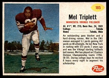 Amazoncom Football Nfl 1962 Post Cereal 185 Mel Triplett