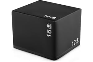 Goplus 3 in 1 High Density Foam Plyometric Jump Box, Plyo Box with Non-Slip PU Cover & Easy Clean Design for Home Gym HIIT Tr