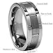 King Will CLASSIC 8mm Comfort Fit Flat Top Brushed Center Tungsten Carbide Ring Grooved Wedding Band