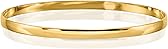 IceCarats 14K Yellow Gold Half Round Slip On Bangle Bracelet, 7.75 inch | Polished, Engravable, Solid