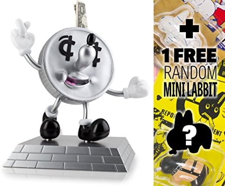 Lucky Dime Coin Bank: ~10" Kidrobot x Jeremyville Vinyl Figure Money Box + 1 FREE Official Labbit Mini-Figure Bundle