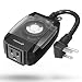 Fosmon C-10707US Outdoor 15A 24-Hour Mechanical Light Timer, 3-Prong ETL Listed Water Resistance and Heavy Duty Grounded Outlet with 7inch Power Cord - Black, 1 Plug