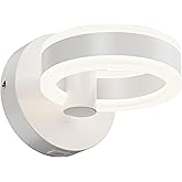 PHIXART LED Wall Sconces with ON/Off Switch, White Rotatable Hardwired Wall Light Fixtures, Built in USB Charging Port, Moder