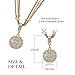 Long Necklace,Gold Silver Rose Gold Plated 3-Color Multilayer Necklaces with Rhinestone Crystal Disco Ball Pendant Fashion Jewelry Gift for Women at Birthday