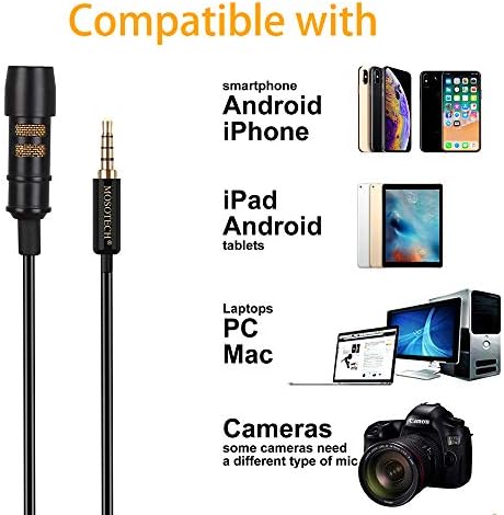 5mm microphone adapter for iPhone with lavalier mic.