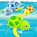 Set of 3 Float Pool Wind Up Baby Bath Toys Swimming Tub Bathtub Cute Swimming Turtle Toys for Boys Girls Blue Orange Green