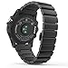 MoKo Garmin Fenix 3/Fenix 5X Watch Band, Stainless Steel Metal Replacement Link Bracelet with Double Button Folding Clasp for Fenix 3/Fenix 3 HR/Fenix 5X/5X Plus/Descent Mk1 Watch, BLACK