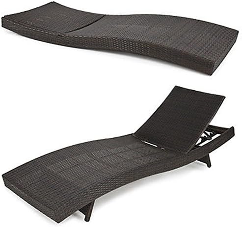 BCP Outdoor Patio Furniture Wicker Rattan Adjustable Pool Chaise Lounge Chair