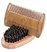 Fento Boar Bristle Beard Brush and Beard Comb Set - For Men Beard and Mustache, Thick & Thin Teeth Sandal Wood Comb, With Gift Box and Carrying Bag