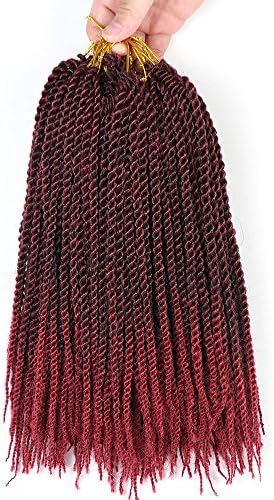 Saisity (6 Packs) Short Senegal Twist Crochet Hair Braiding Hair Synthetic Hair (#1/Bug)