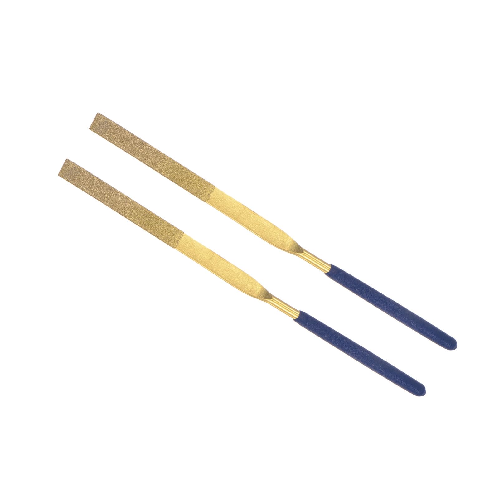 CoCud Diamond Coated Needle File, | 4mm Shank 160mm Length|, Titanium Coated Flat Files Sharpening Tool - (Applications: for Metal Glass Stone), 2-Pieces