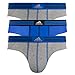 adidas Men's Athletic Stretch Brief Underwear (3-Pack), Heather Grey Bold Blue Heather Grey, MEDIUM