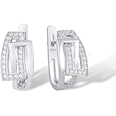 Santuzza 925 Sterling Silver Openwork Simulated Diamond Dangle Earrings for Women