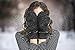 LETHMIK Womens Faux Suede Mittens Winter Cute Warm Thick Fleece Lined Gloves Black