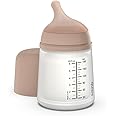 Suavinex Zero Zero Anti Colic Baby Bottle, No 1 Spanish Baby Bottle Brand, Minimize Bottle Rejection & Nipple Confusion, Perfect for Breastfeeding Babies, 6oz/180mL, Medium Tone, Adaptable Flow Nipple