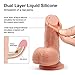 Luvkis Duke 8 inch Super Realistic Dildo with Suction Cup No Vibration Huge Dual-Layered Liquid Silicone Cock with Balls Adult Sex Toy for Hands-Free Anal Play Real Penis Molded Female Masturbation