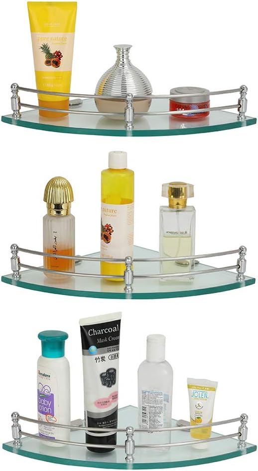 U-S-F BATH ACCESSORIES Glass Corner Shelf for Bathroom
