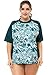 Sociala Women's Plus Size Rash Guard Short Sleeve Swim Shirt Rashguard Swimwear