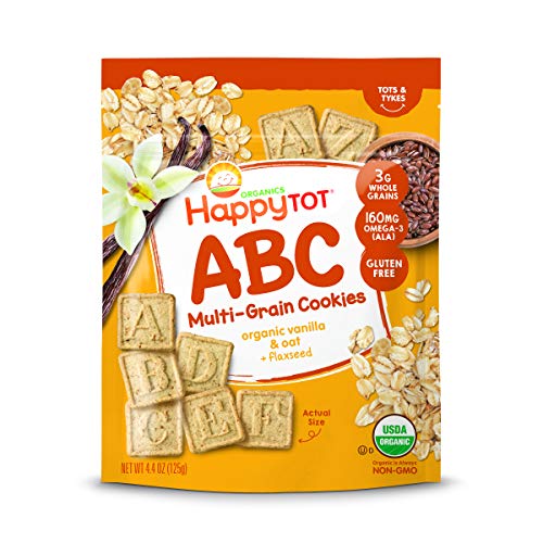 Happy Tot Organics Super Smart Snacks, Organics Toddler Snack, Vanilla Oat + Flaxseed, 4.4 Ounce Bag (Packaging May Vary…