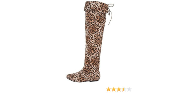 thigh high leopard print boots