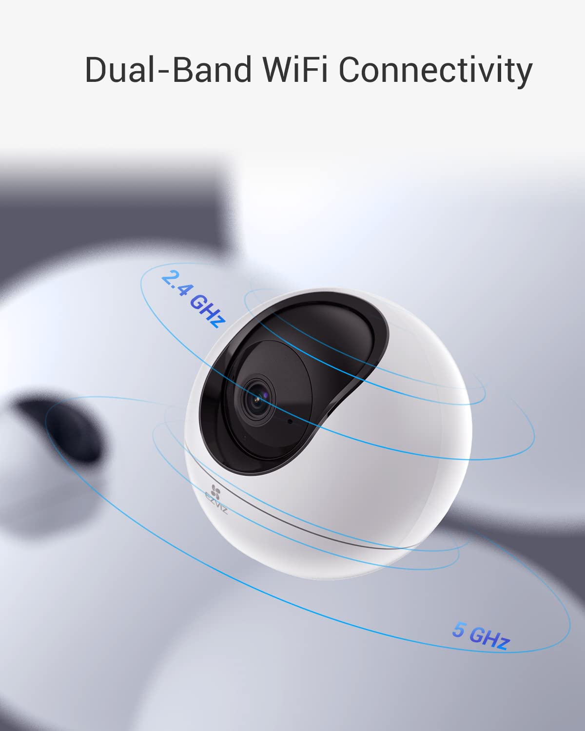 EZVIZ 4MP Indoor Camera, Pan/Tilt Baby Pet Monitor with AI Human and Pet Detection, Voice Activity Detection, Waving-Hand Recognition, Starlight Lens Color Vision, 2.4/5 GHz Dual-Band Wi-Fi | C6