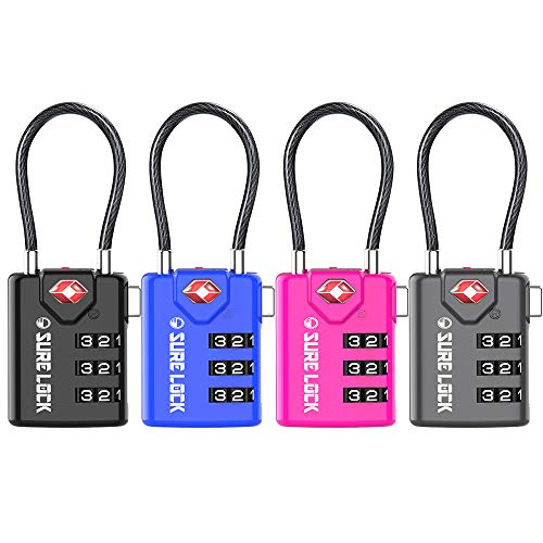 SURE LOCK TSA Compatible Travel Luggage Locks, Inspection Indicator