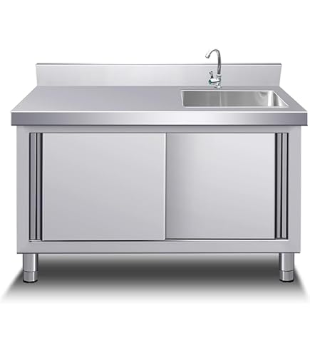 Wwk 47 X 21 Stainless Steel Sink With Cabinet Freestanding | INDIA