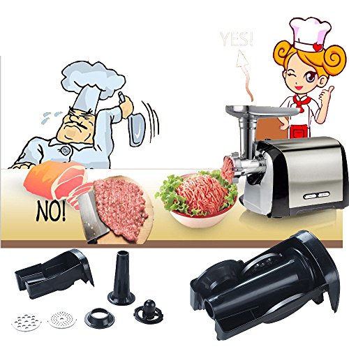 Meat Grinder Electric, iPstyle Heavy Duty Stainless Steel Food Grinder Machine Tool Set with Attachment Designed, Effortlessly Grind for Pasta Meat Vegetables Fruits 1200W - Thumbnail 6